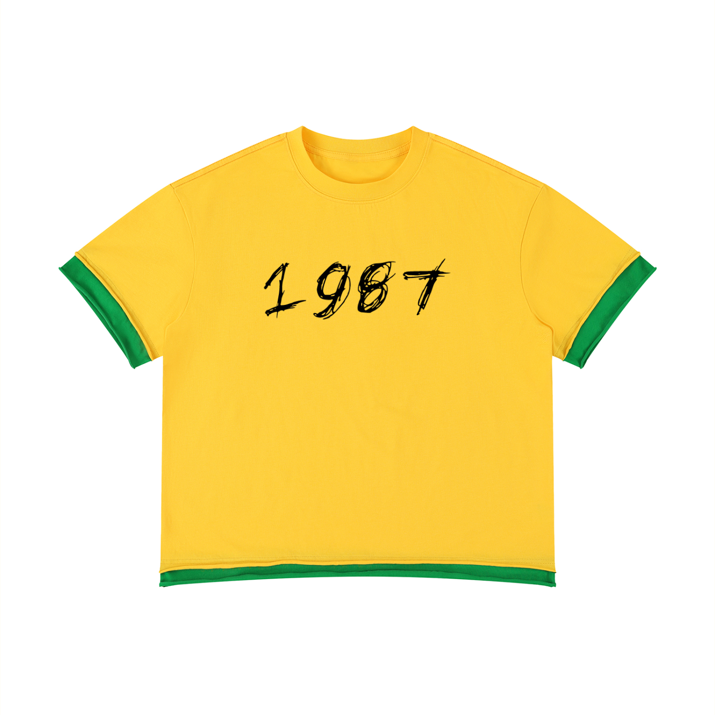 Unisex Boxy Color Block T-Shirt