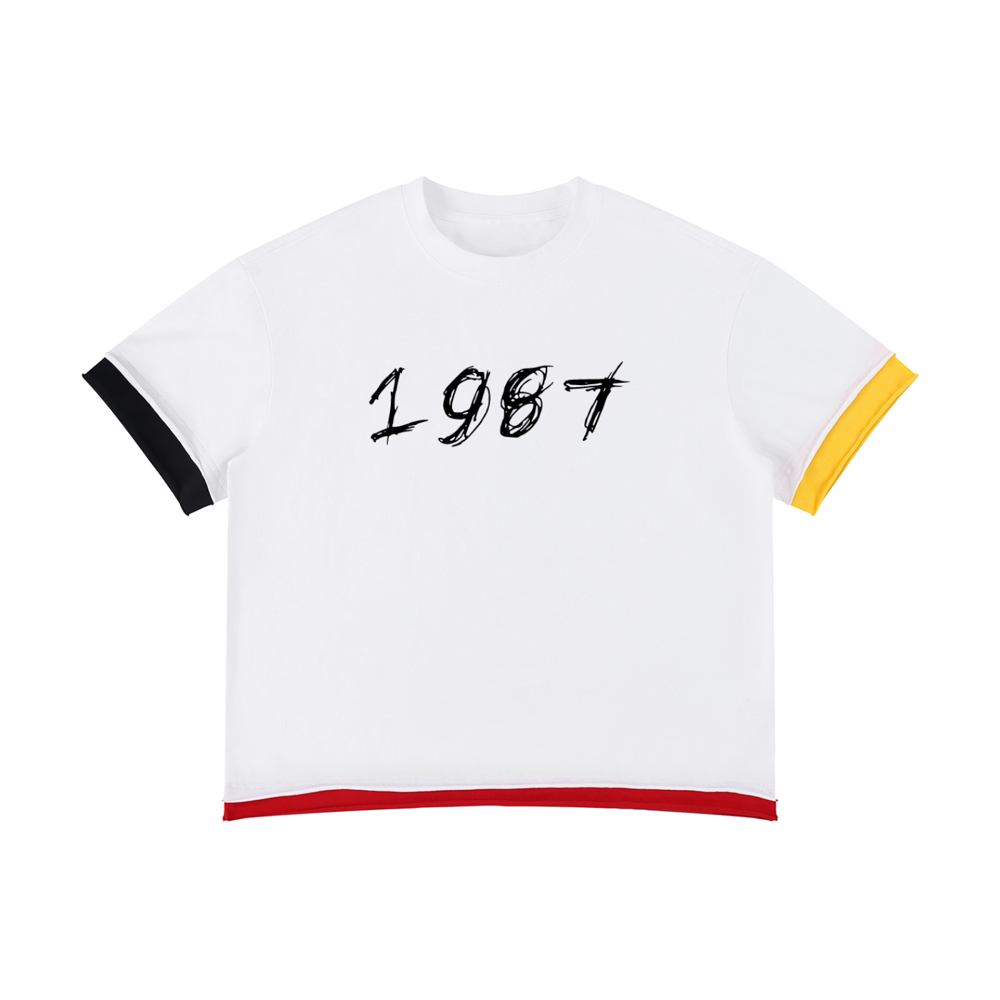 Unisex Boxy Color Block T-Shirt