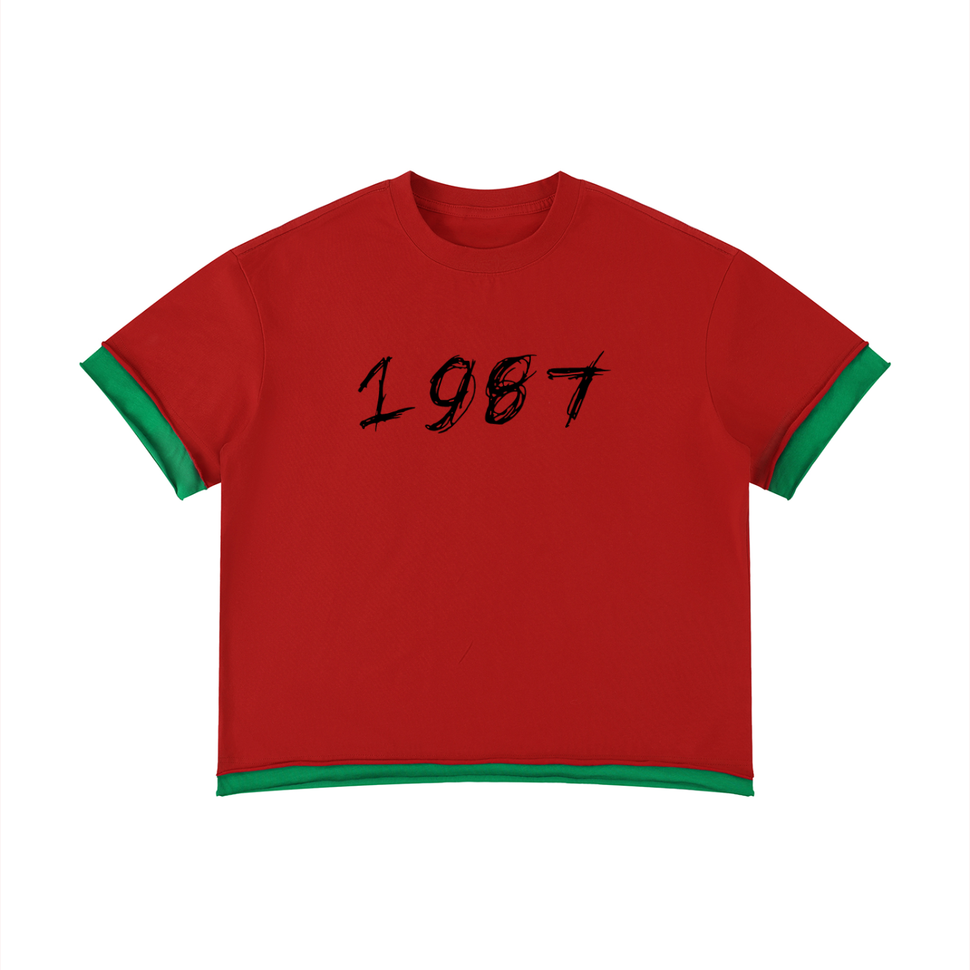 Unisex Boxy Color Block T-Shirt
