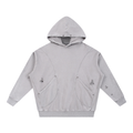 Snow Washed Distressed Panel Pocket Hoodie