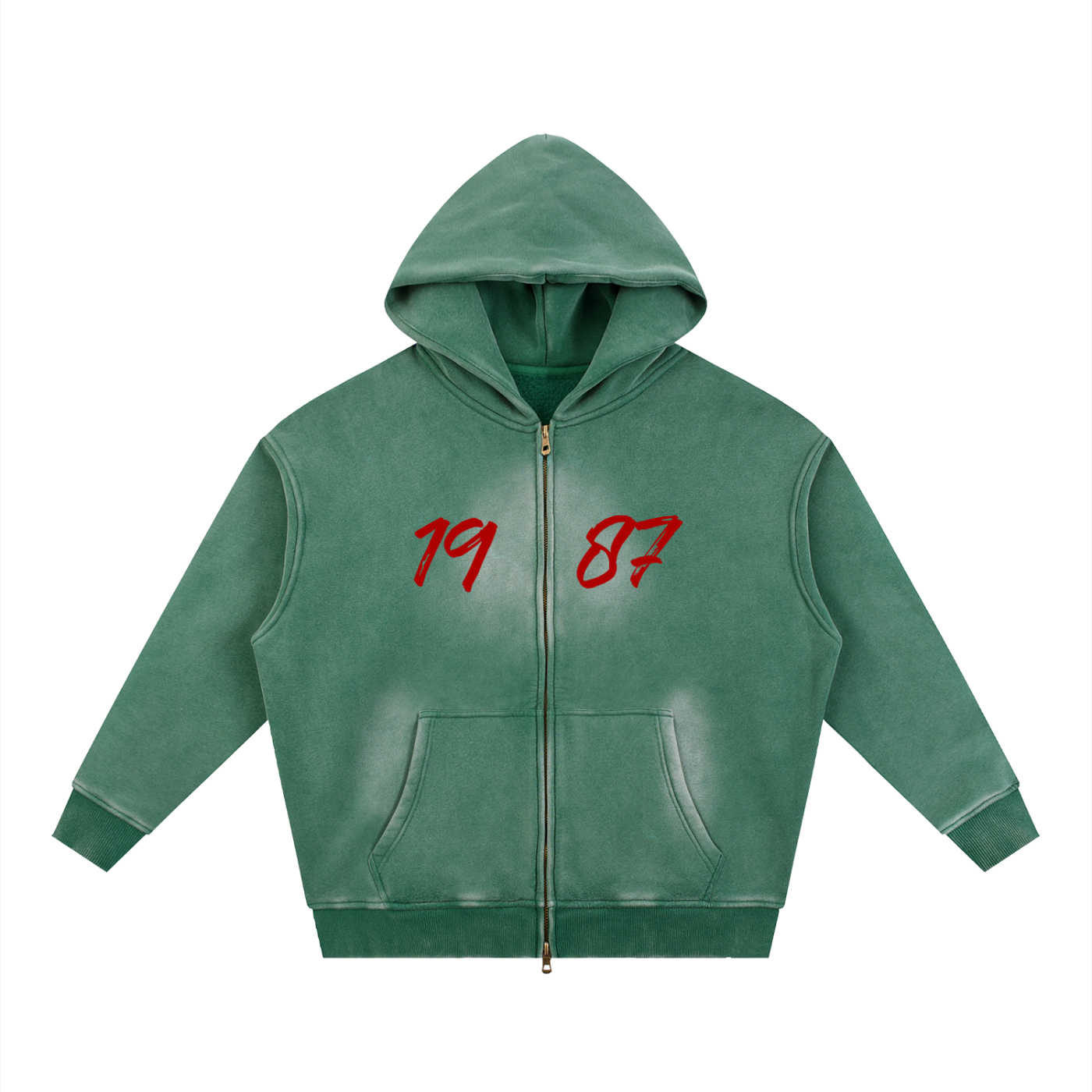 Sunfade Two-way Zipper Boxy Fleece Hoodie