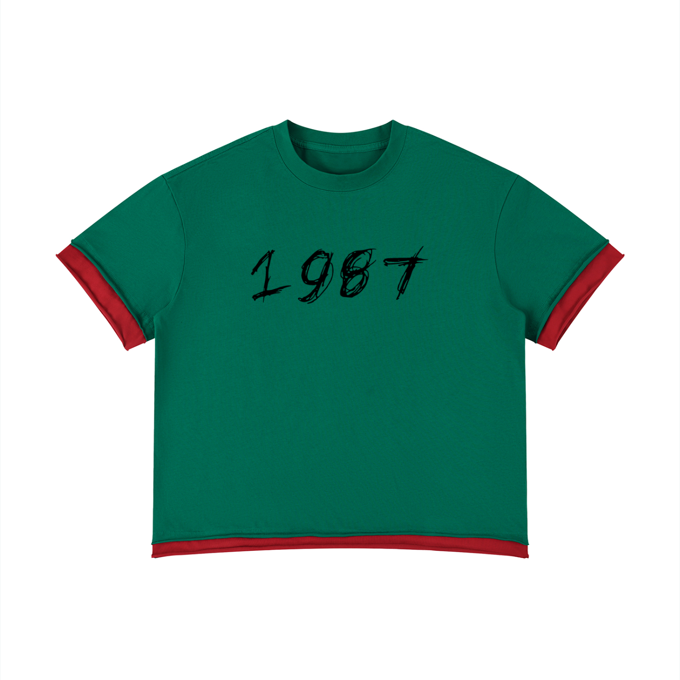 Unisex Boxy Color Block T-Shirt